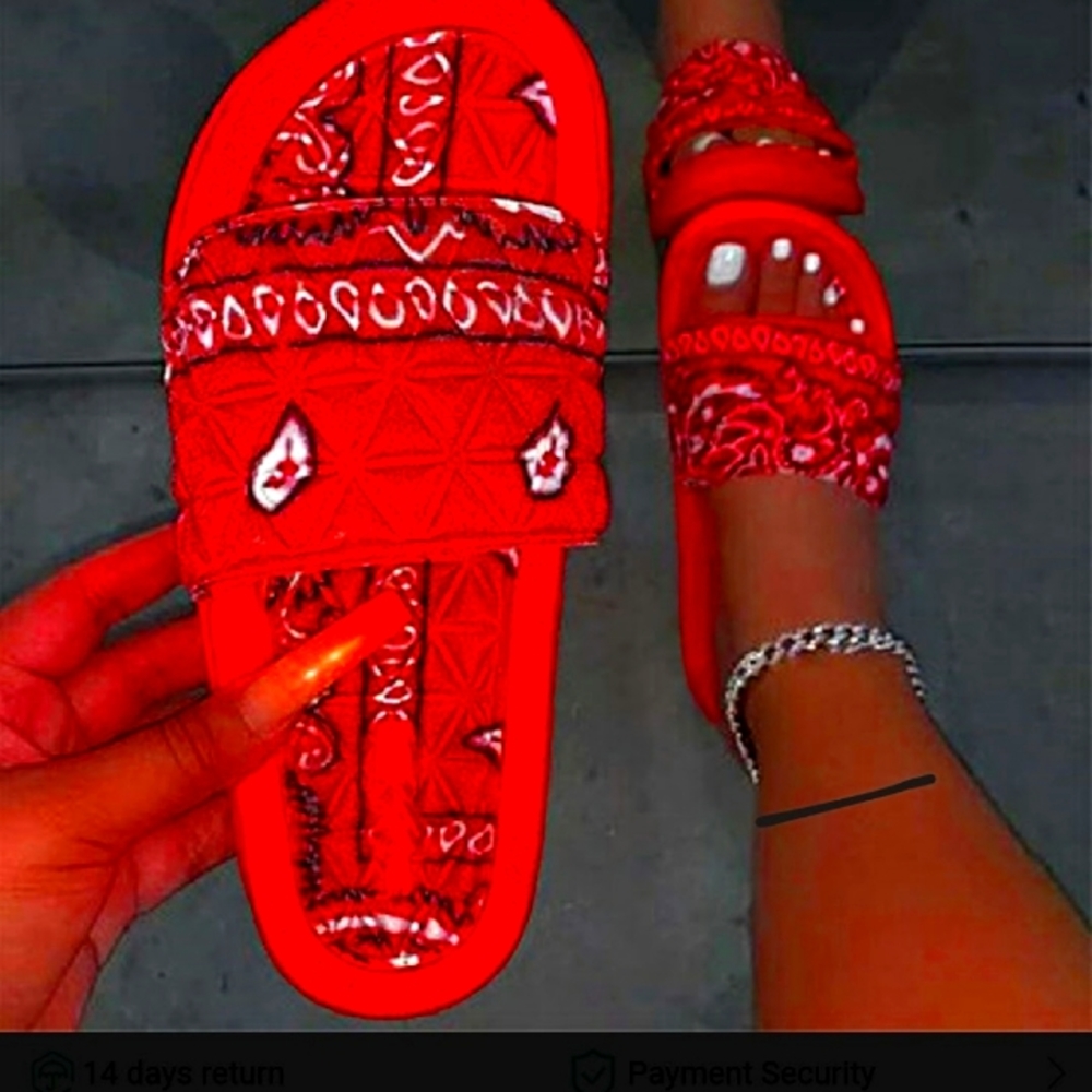 Red Bandana Shoes NWOT